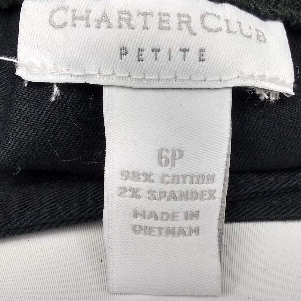 Charter Club Katherine Fit Cropped Petite Black Capri Size 6P NWT - Picture 8 of 8
